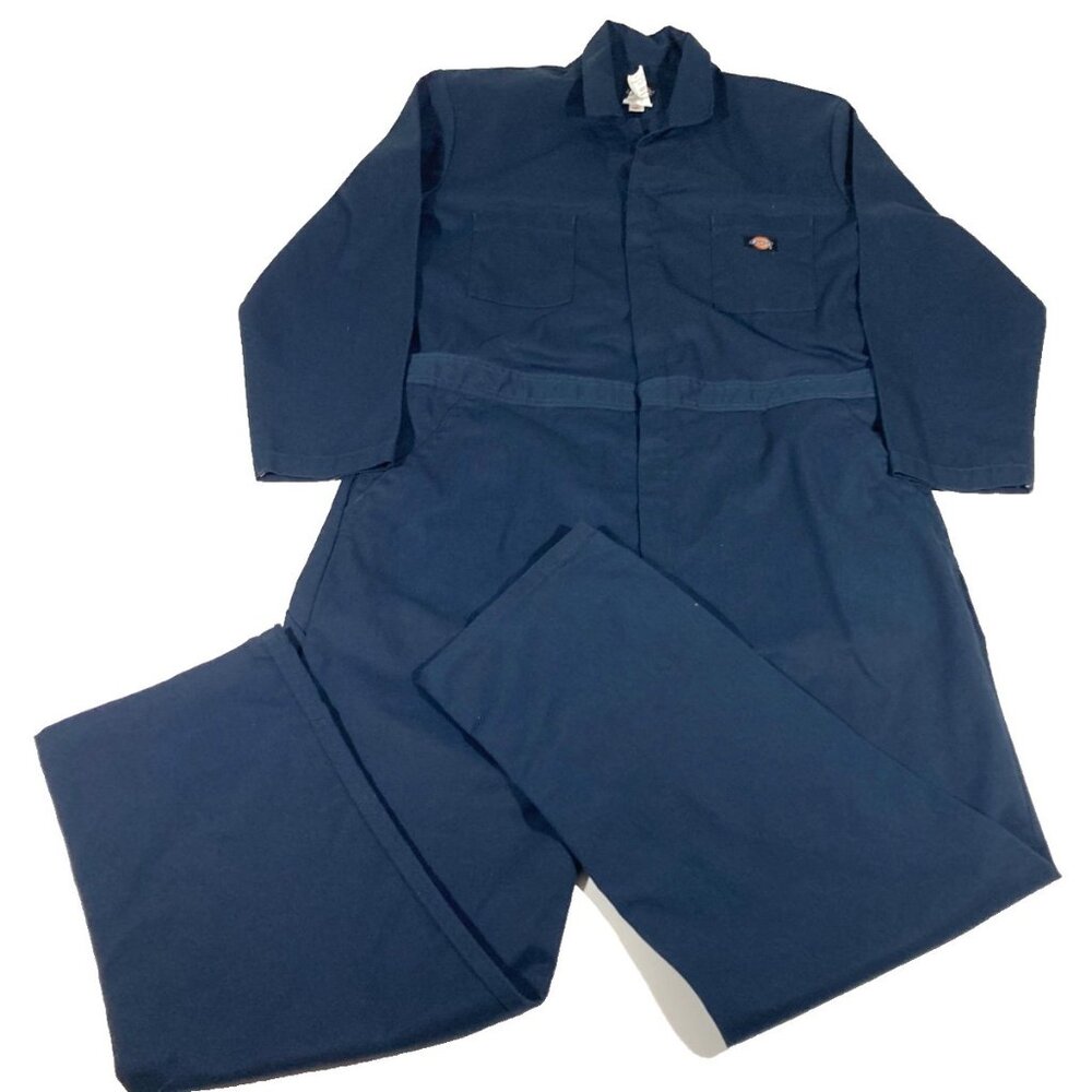 Dickies Work Coveralls Navy Blue Size XL Regular EUC Mechanic Shop Jumpsuit